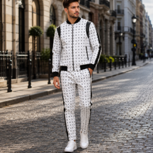 MCM White Monogram Tracksuit for Men | Premium Streetwear Set – Leather Home Worldwide
